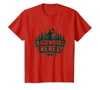 Backwoods Rebel : l'esprit d'aventure de Rugged Outdoorsman T-Shirt, Enfant, Rouge, 6 Ans