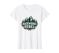Backwoods Rebel : l'esprit d'aventure de Rugged Outdoorsman T-Shirt, Femme, Blanc, 3XL