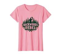 Backwoods Rebel : l'esprit d'aventure de Rugged Outdoorsman T-Shirt, Femme, Rose, M