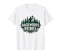 Backwoods Rebel : l'esprit d'aventure de Rugged Outdoorsman T-Shirt, Homme, Blanc, 6XL