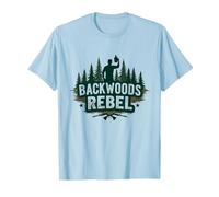 Backwoods Rebel : l'esprit d'aventure de Rugged Outdoorsman T-Shirt, Homme, Bleu Céleste, S