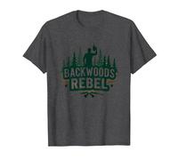 Backwoods Rebel : l'esprit d'aventure de Rugged Outdoorsman T-Shirt, Homme, Chiné Foncé, S
