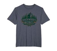 Backwoods Rebel : l'esprit d'aventure de Rugged Outdoorsman T-Shirt, Homme Grandes Tailles, Bleu Chiné, 6X Tall