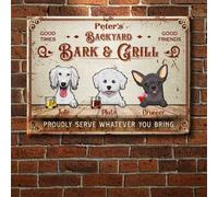 Backyard Bark & Grill - Chien Personnalisé, Cadeaux pour Les Amoureux des Chiens Tapis De Bain Résister À La Saleté Tapis De Porte Antidérapant Paillasson De Bienvenue pour Intérieur Salon 40X60Cm
