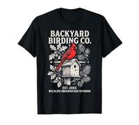 Backyard Birding Co Cardinal Birdwatcher Cadeau pour Amoureux des Oiseaux T-Shirt Graphique avec Valeur