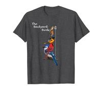 Backyard Birds Rouge-Gorge Oiseau De Jardin Animal Dessin T-Shirt, Homme, Chiné Foncé, 4XL