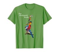 Backyard Birds Rouge-Gorge Oiseau De Jardin Animal Dessin T-Shirt, Homme, Herbe, S