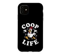 Backyard Chicken Coop Life Retro Rubber Hose Cartoon Coque pour iPhone 11