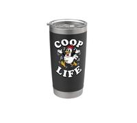 Backyard Chicken Coop Life Retro Rubber Hose Cartoon Gobelet isotherme en acier inoxydable double paroi