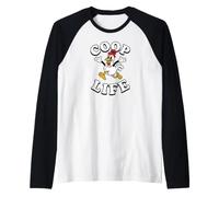 Backyard Chicken Coop Life Retro Rubber Hose Cartoon Manche Raglan