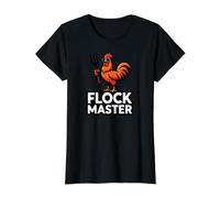 Backyard Chicken Farmer Flock Master Rooster Pitchfork T-Shirt Graphique avec Valeur, Femme, Noir, M