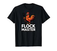 Backyard Chicken Farmer Flock Master Rooster Pitchfork T-Shirt Graphique avec Valeur, Homme, Noir, L