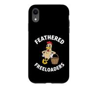 Backyard Chicken Feathered Freeloaders Retro Cartoon Hen Coque pour iPhone XR