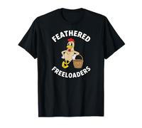 Backyard Chicken Feathered Freeloaders Retro Cartoon Hen T-Shirt
