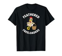 Backyard Chicken Feathered Freeloaders Retro Cartoon Hen T-Shirt Graphique avec Valeur