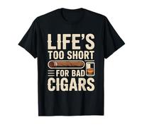 Backyard Dad Humour | Life's Too Short for Bad Cigars T-Shirt