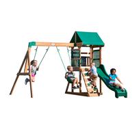 Backyard Discovery Buckley Hill, Aire de Jeux en Bois | Portique Balançoire avec Mur d'Escalade, Toboggan et Balançoire, Bac à Sable | Cabane Exterieur Enfant, Jeux Exterieur, +3 ans