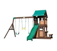 Backyard Discovery-Lakewood - Maisonnette en bois avec Balancoires Toboggan et Banc