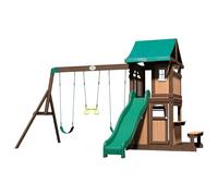 Backyard Discovery Lakewood | Maisonnette en Bois | Maisonnette de Jardin | Cabane bois extérieur / Maisonnette Exterieur / Balancoire Exterieur avec Toboggan, Portique Balancoire Exterieur