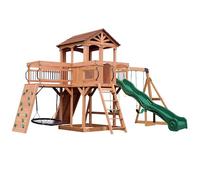 Backyard Discovery – Aire de jeux en bois Sterling Point – Parois rocheuses, toboggan, balançoires