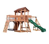 Backyard Discovery – Aire de jeux en bois Sterling Point – Parois rocheuses, toboggan, balançoires