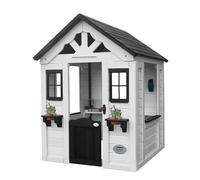 Backyard Discovery Sweetwater, Cabane Extérieur Bois pour Enfant - Blanche/Noire | Maisonnette De Jeux pour Jardin | avec Cuisine, Accessoires Et Fenêtres - 117 X 107 X 140 Cm / 2 À 10 Ans.