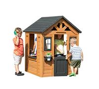 Backyard Discovery Sweetwater Maisonnette en Bois, Marron/Noire | Cabane de Jardin pour Enfants/avec Cuisine, Accessoires et Fenêtres - 117 x 107 x 140 cm / 2 à 10 Ans.