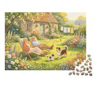 Backyard Garden Puzzles for Personnes Âgées 1000 Pièces Recyclable Summer Leisure Puzzles Puzzle Game Props Impossible Difficile Stimulant Activity 38x26cm/1000pcs