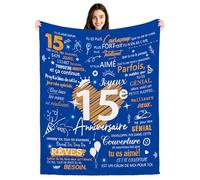 Bacmaxom 15e Anniversaire Couvertures Plaids pour garçons Cadeaux d'anniversaire pour Les garçons de 15 Ans Fils Frère Petit-Fils Neveu Cousin Meilleur Ami Idées de Cadeaux d'anniversaire (15-Lui)