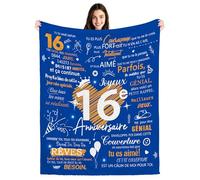 Bacmaxom 16e Anniversaire Couvertures Plaids pour garçons Cadeaux d'anniversaire pour Les garçons de 16 Ans Fils Frère Petit-Fils Neveu Cousin Meilleur Ami Idées de Cadeaux d'anniversaire (16-Lui)