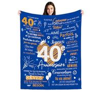 Bacmaxom Couvertures pour 40 Ans Plaids pour Hommes Cadeaux d'anniversaire pour Les Hommes de 40 Ans Papa Oncle Frère Petit ami Mari Collègues Cousin Amis Idées de Cadeaux d'anniversaire (40-Lui)