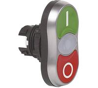 Baco BA223982 L61QB21 Bouton-Poussoir à Double Touche collerette Plastique, chromé Vert, Rouge 1 pc(s)