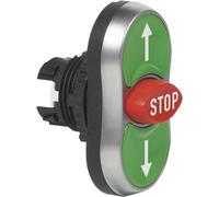 BACO BA223987 L61BA22 Bouton-poussoir triple touche collerette plastique, chromé vert, rouge, vert 1 pc(s)