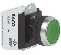 BACO BAL21AH10H L21AH10H Bouton-poussoir collerette plastique, chromé rouge 1 pc(s)