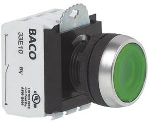 BACO BAL21AH20L L21AH20L Bouton-poussoir collerette plastique, chromé vert 1 pc(s)