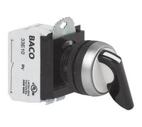 BACO BAL21MA03A L21MA03A Bouton sélecteur collerette plastique, chromé noir 2 x