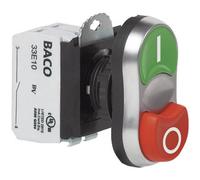 BACO BAL61QB21A L61QB21A Bouton-poussoir à double touche collerette plastique,