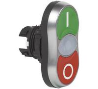 BACO BAL61QH21 L61QH21 Bouton-poussoir à double touche collerette plastique, chromé vert, rouge 1 pc(s)