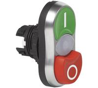 BACO BAL61QK53 L61QK53 Bouton-poussoir à double touche collerette plastique, chromé blanc, noir 1 pc(s)