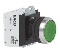 Baco Bouton-poussoir lumineux plat 600 V 10 A, Bouton + interrupteur, Rouge