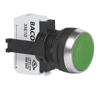 BACO BAL21AA02A L21AA02A Bouton poussoir à pression collerette plastique, chromé vert 1 pc(s)
