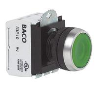 BACO BAL21AH20H L21AH20H Bouton poussoir à pression collerette plastique, chromé vert 1 pc(s)