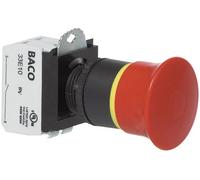 BACO L22DR01B Arrêt d'urgence collerette plastique, noir, avec affichage de statut 600 V 10 A IP69K