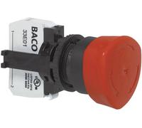 BACO L22ED01D Arrêt d'urgence collerette plastique, noir 600 V 10 A IP69K 1 pc(s)