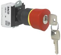 BACO L22GR01B Arrêt d'urgence collerette plastique, noir, avec affichage de statut 600 V 10 A IP69K 1 pc(s)