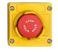 BACO LBX130093 Bouton d'arrêt d'urgence en boîtier, avec collerette de protection 240 V/AC 2.5 A 3 NF (R) IP66 1 pc(s)