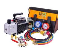 BACOENG 4.5CFM Pompe à Vide Climatisation et 4 Voies Kit Recharge Climatisation Voiture, Idéal pour R134A R410A