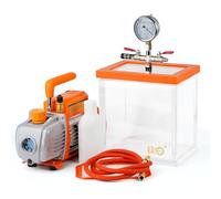 BACOENG 7,6L Vakuumkammer avec pompe à vide monostade 3,0CFM, pompe à vide sous pression avec manomètre HVAC