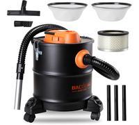 BACOENG Aspirateur a Cendre, Aspirateur Cendre 20L, Aspirateur à Cendres 1200W, Aspirateur Cendres Pellets avec Base Roulante, pour Poele a Granule, Cheminée