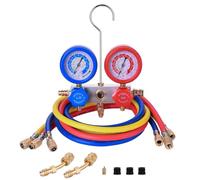 BACOENG Ensemble de jauges AC pour R32 R410a, kit de recharge de réfrigérant A/C avec tuyaux de 1,5 m et adaptateurs R410a